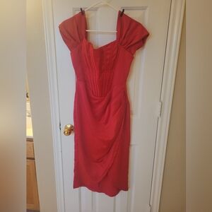 Chic Strapless Red Dress